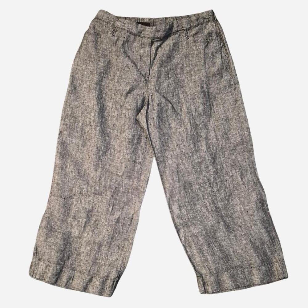 J.Jill love linen gray cropped minimalist spring-ready pants